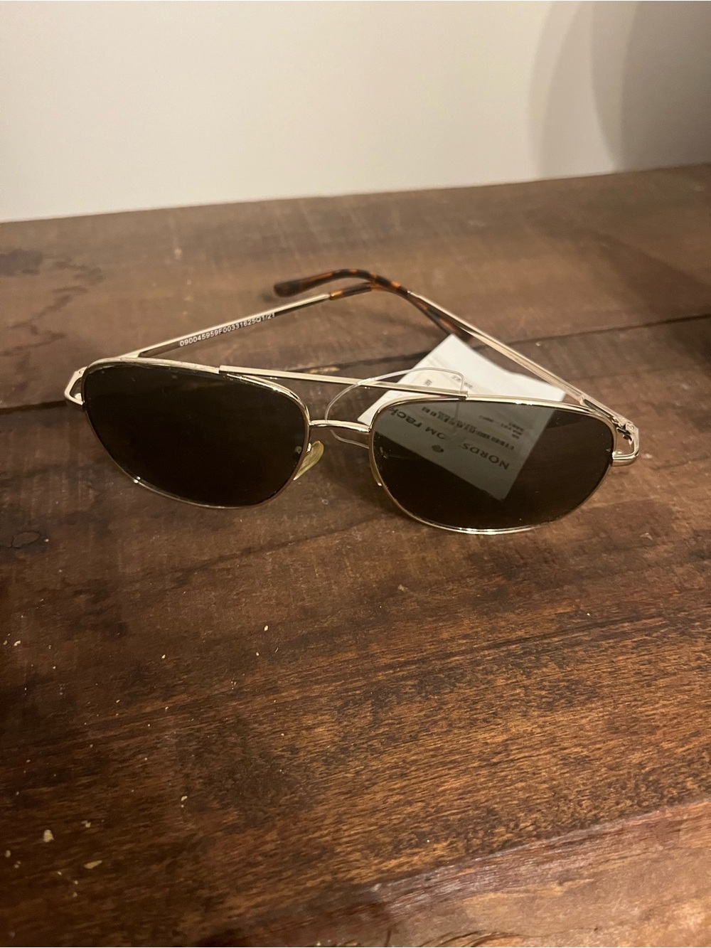 Nordstrom Gold Frame Oval Sunglasses with Dark Lenses No CASE